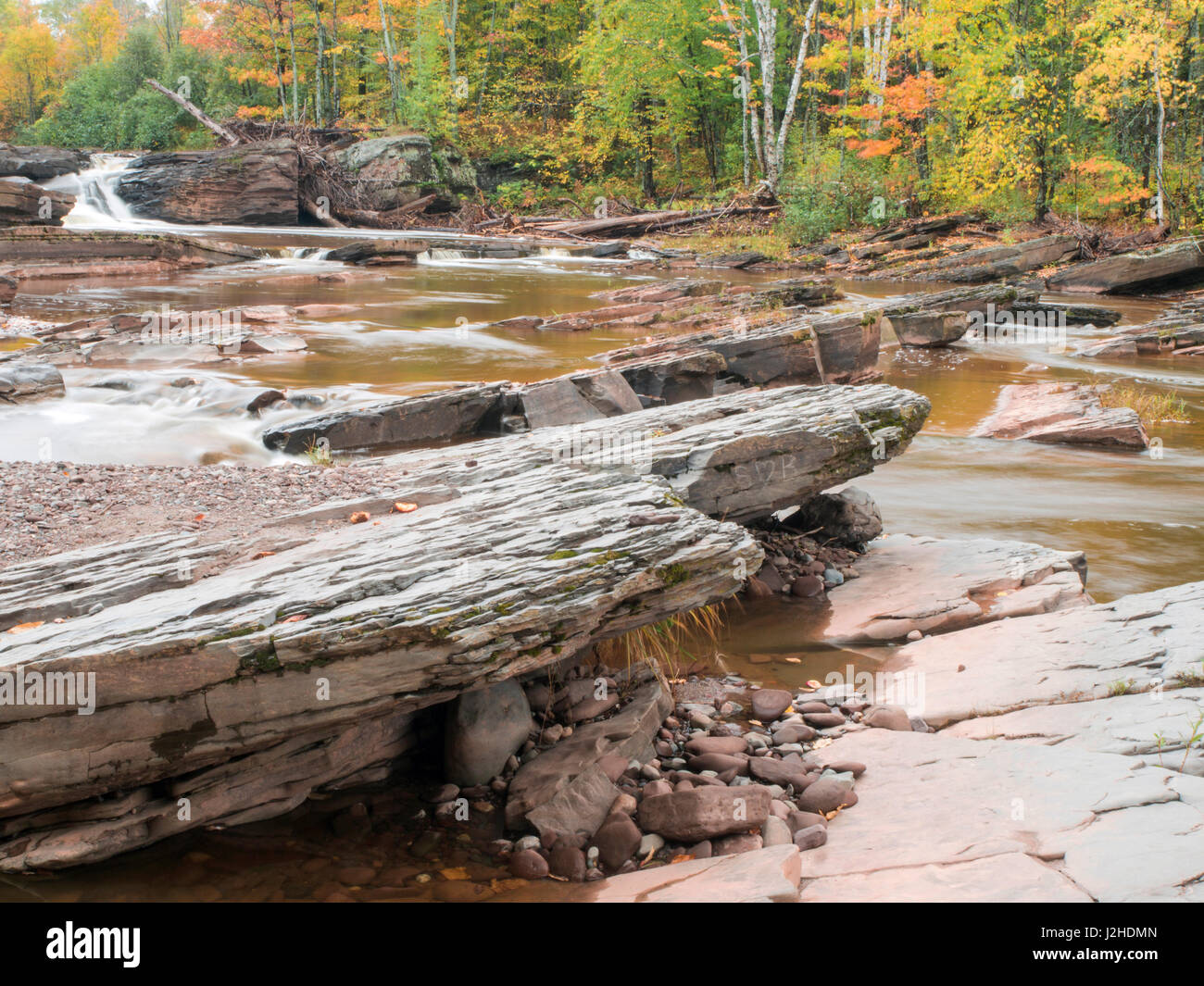 USA, Michigan, Upper Peninsula. Bonanza Falls, where the Iron river