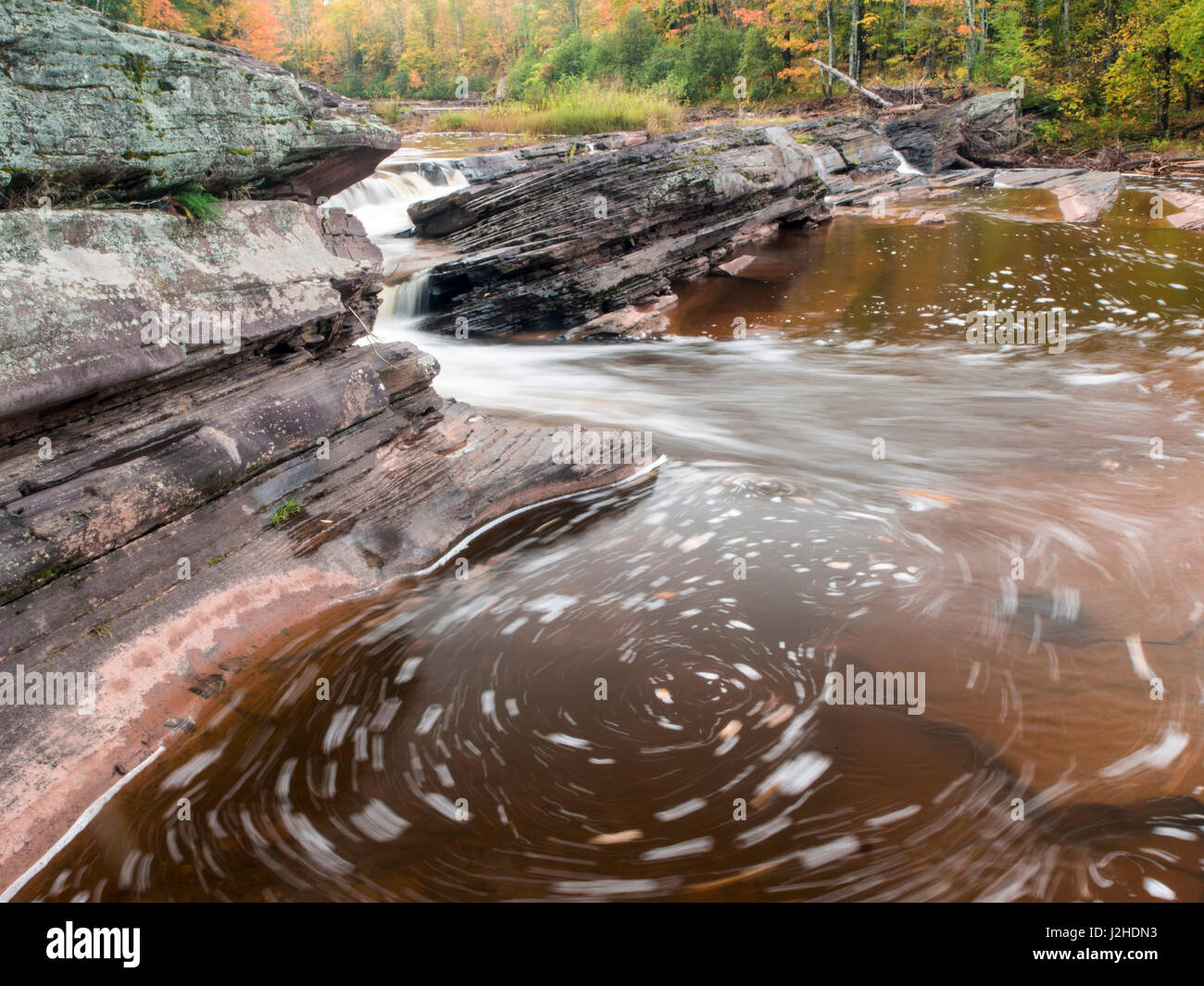 USA, Michigan, Upper Peninsula. Bonanza Falls, where the Iron river