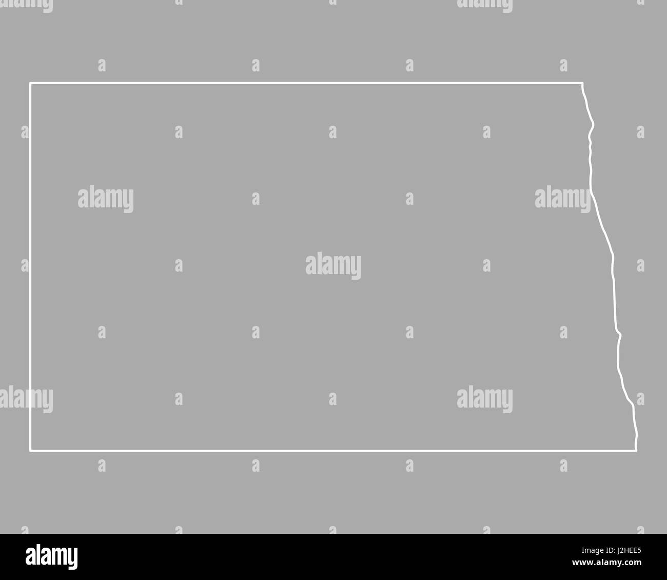 Map of North Dakota Stock Photo - Alamy