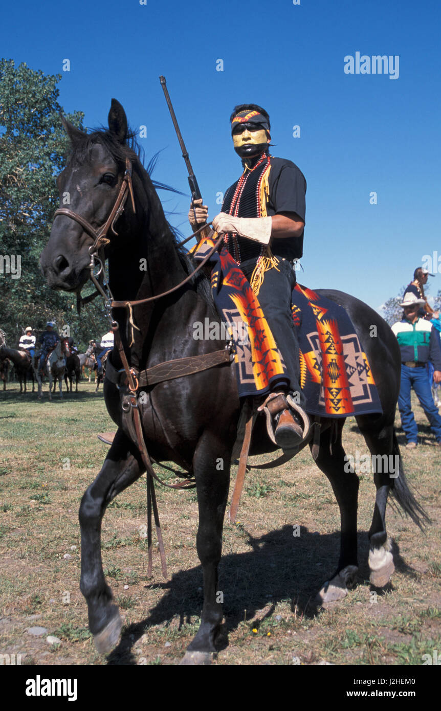 Blackfoot indian on horseback hi-res stock photography and images - Alamy