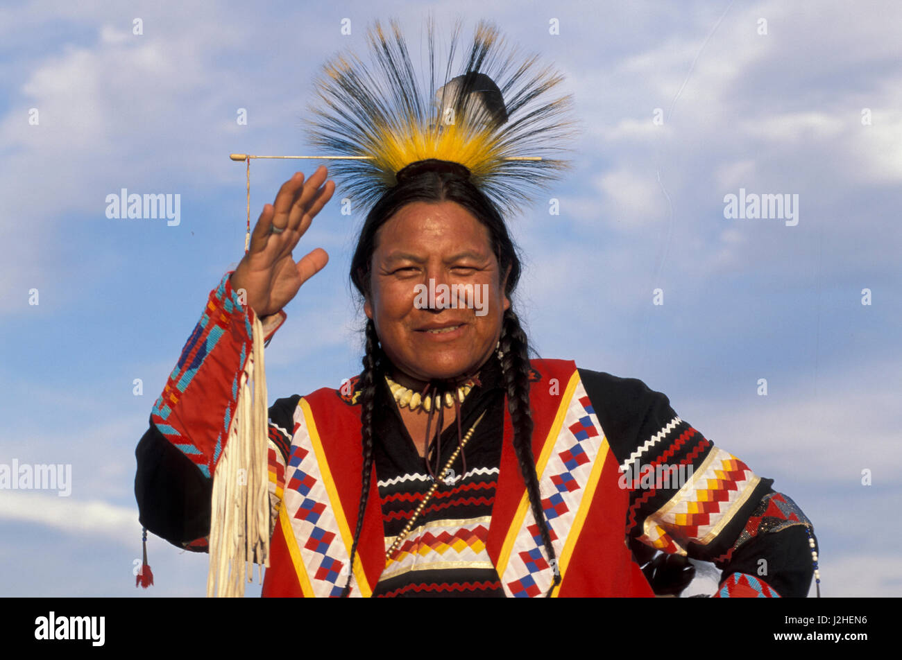 Blackfeet tribal member dressed in traditional men's pow wow regalia