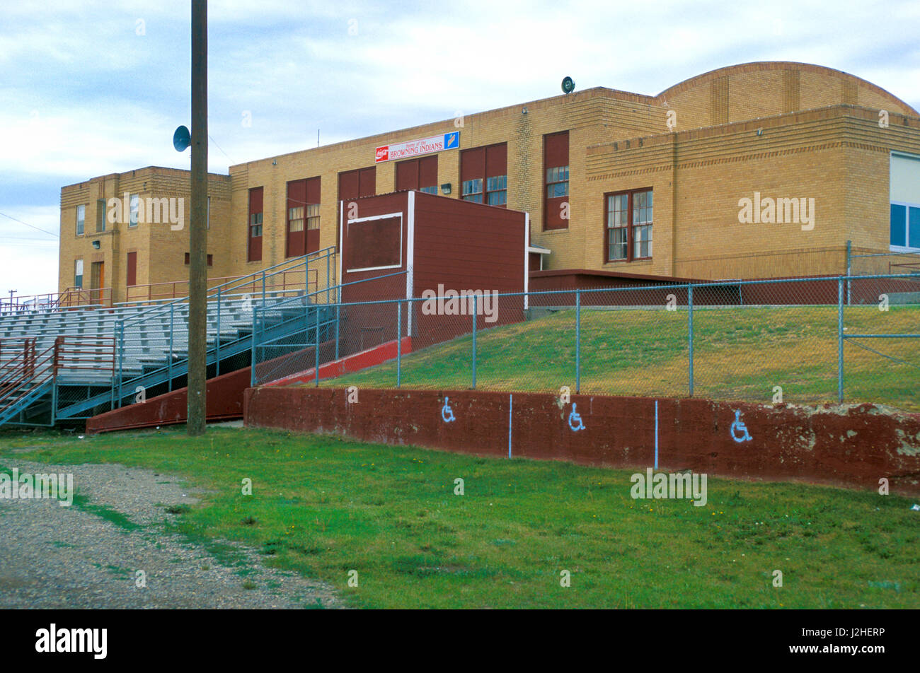 Blackfeet high school gymnasium building located in Browning Montana