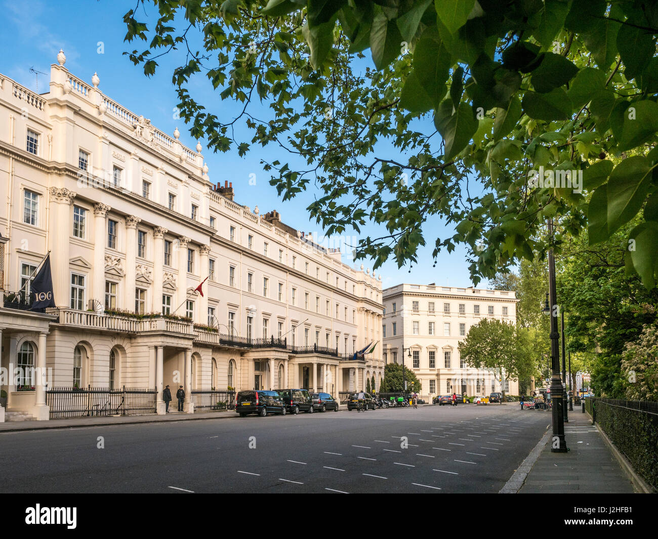Residences in Belgrave Square, London. Stock Photo