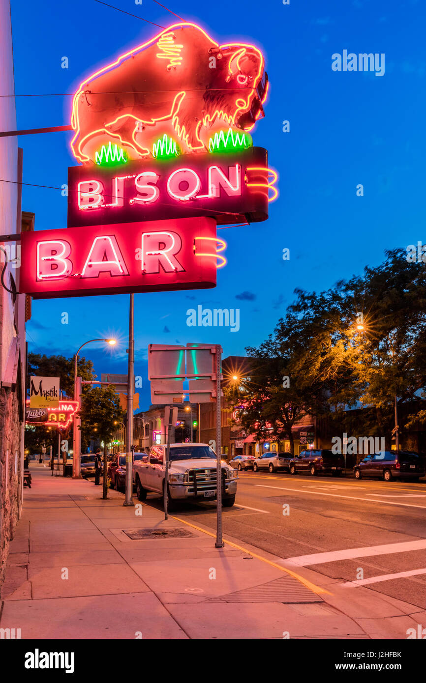 Twilight on Main Street in Miles City, Montana, USA (Large format sizes