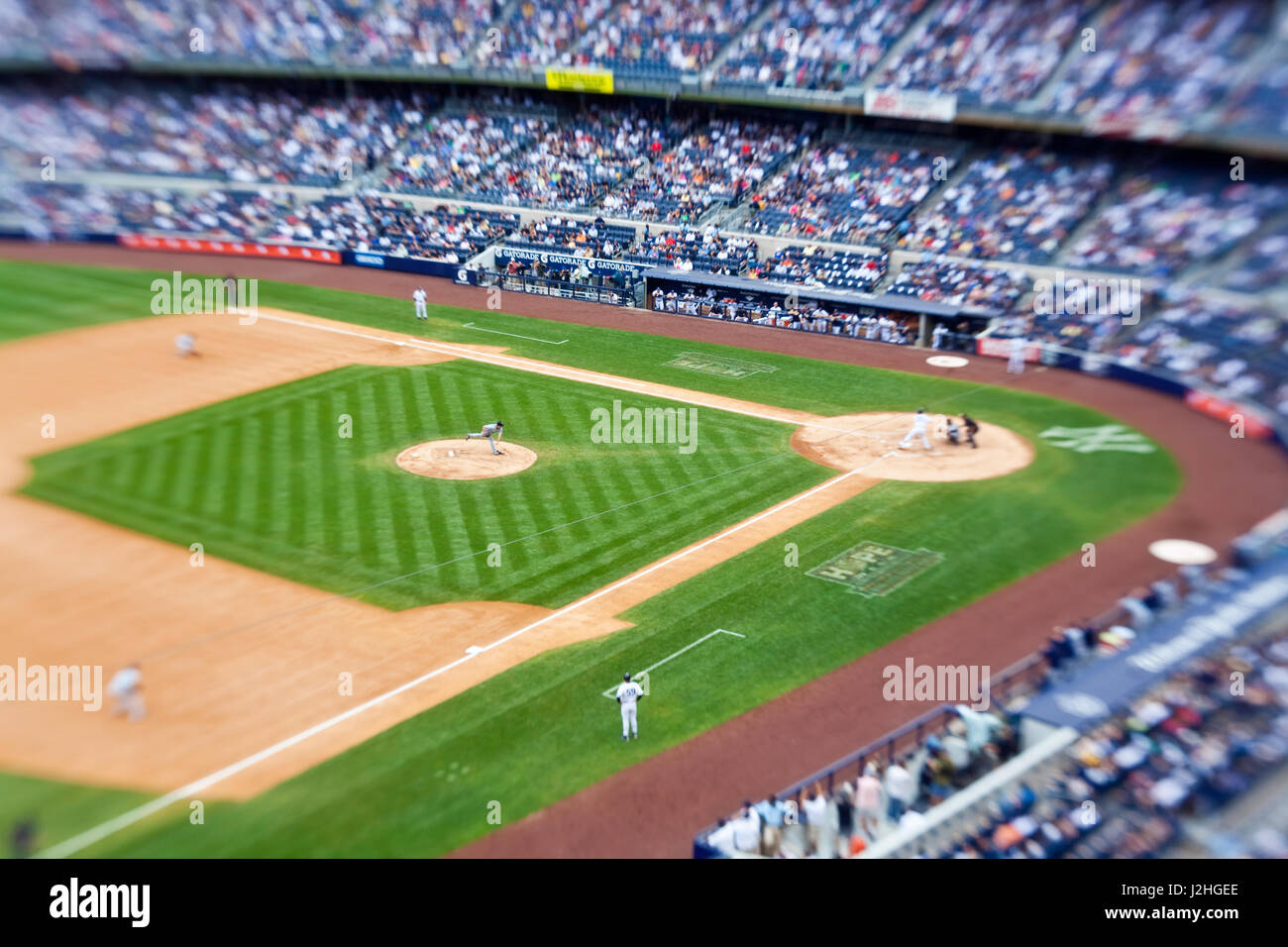 Baseball at Yankee Stadium, Bronx, New York, USA Stock Photo