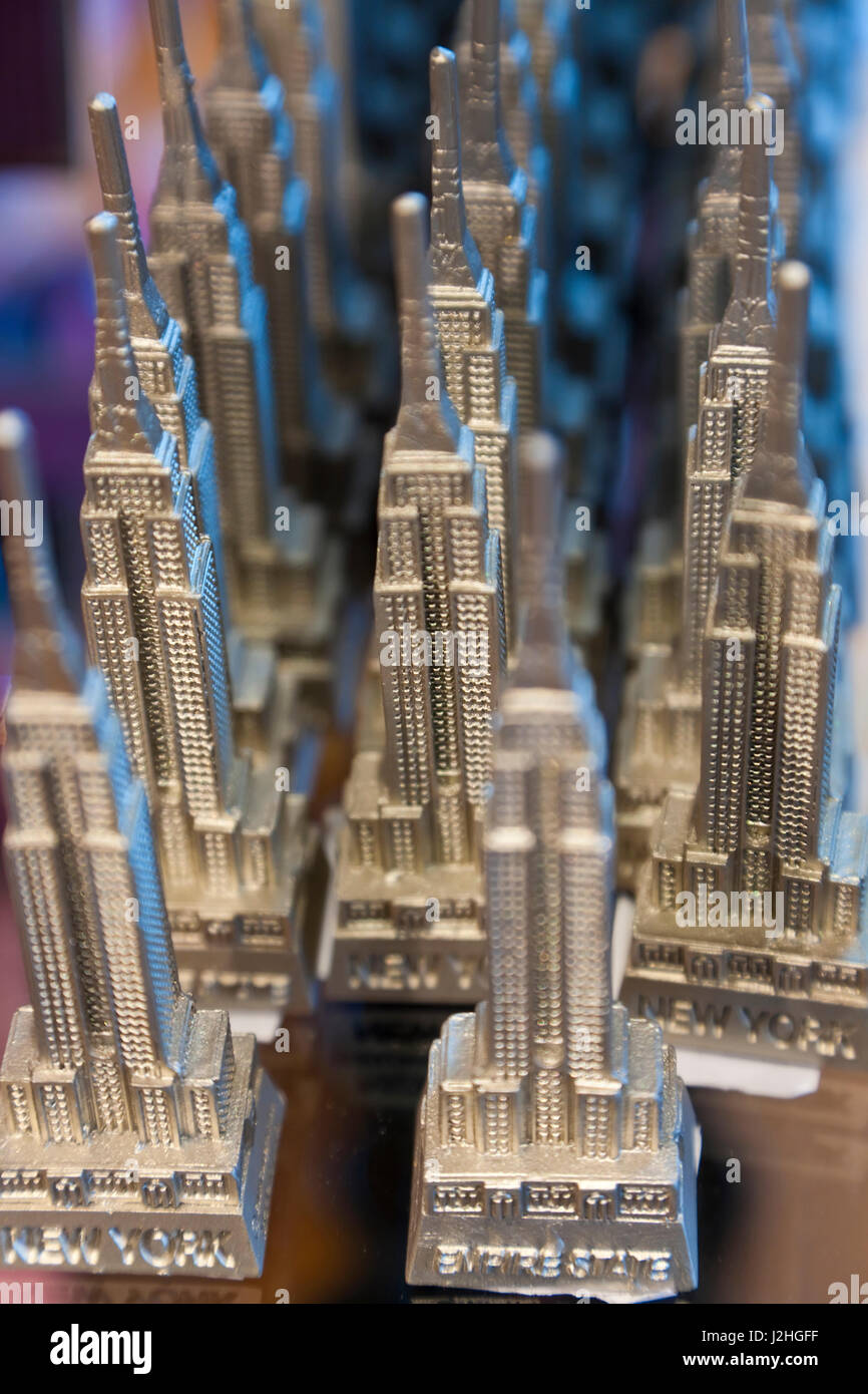 Empire State Building models, New York, USA Stock Photo
