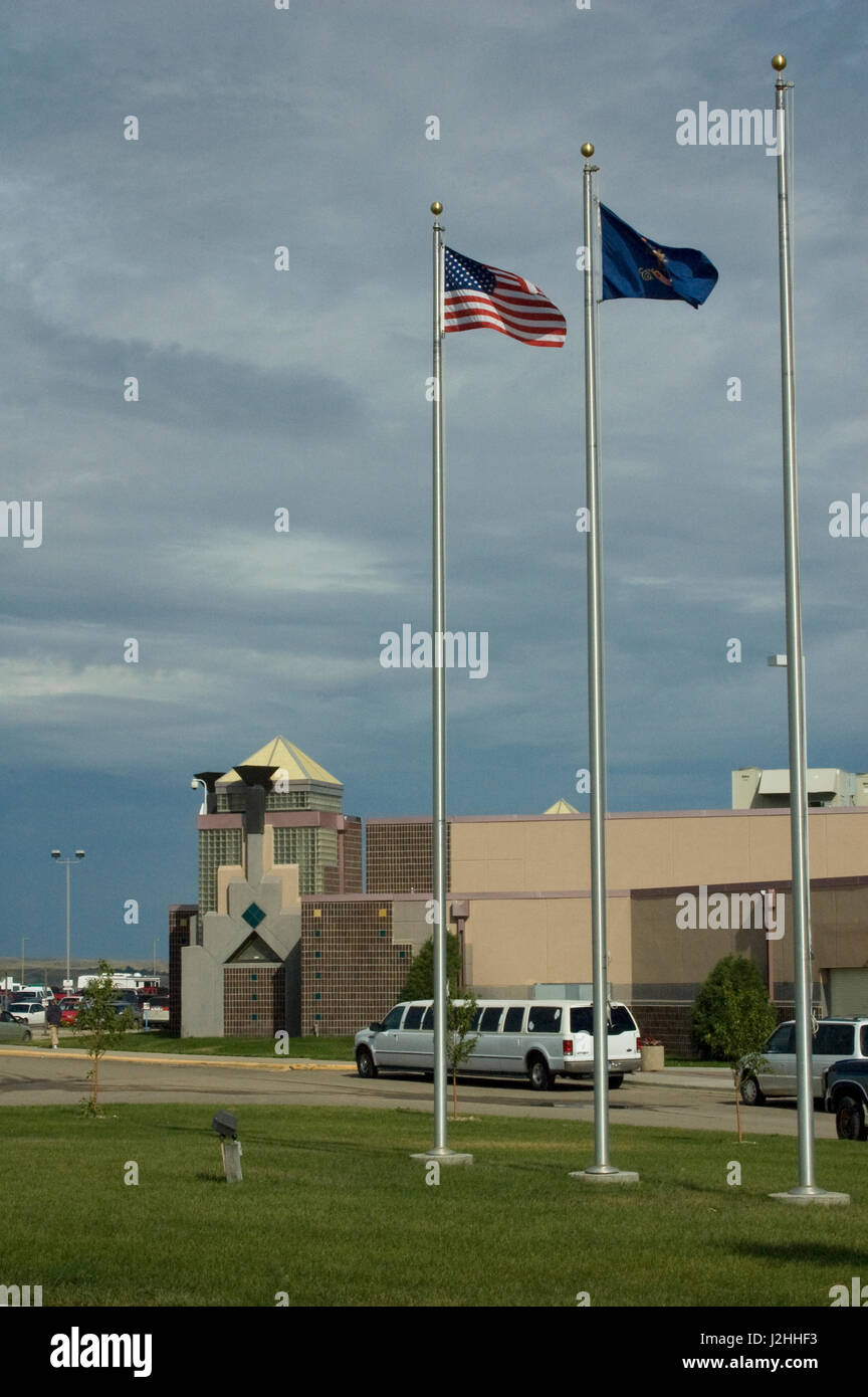Four Bears Casino and Resort Hotel along the edge of Lake Sakakawea