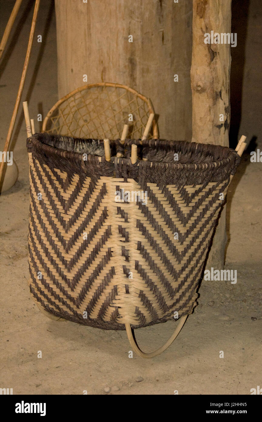 Willow reed basket used for storage and harvesting crops by the Mandan