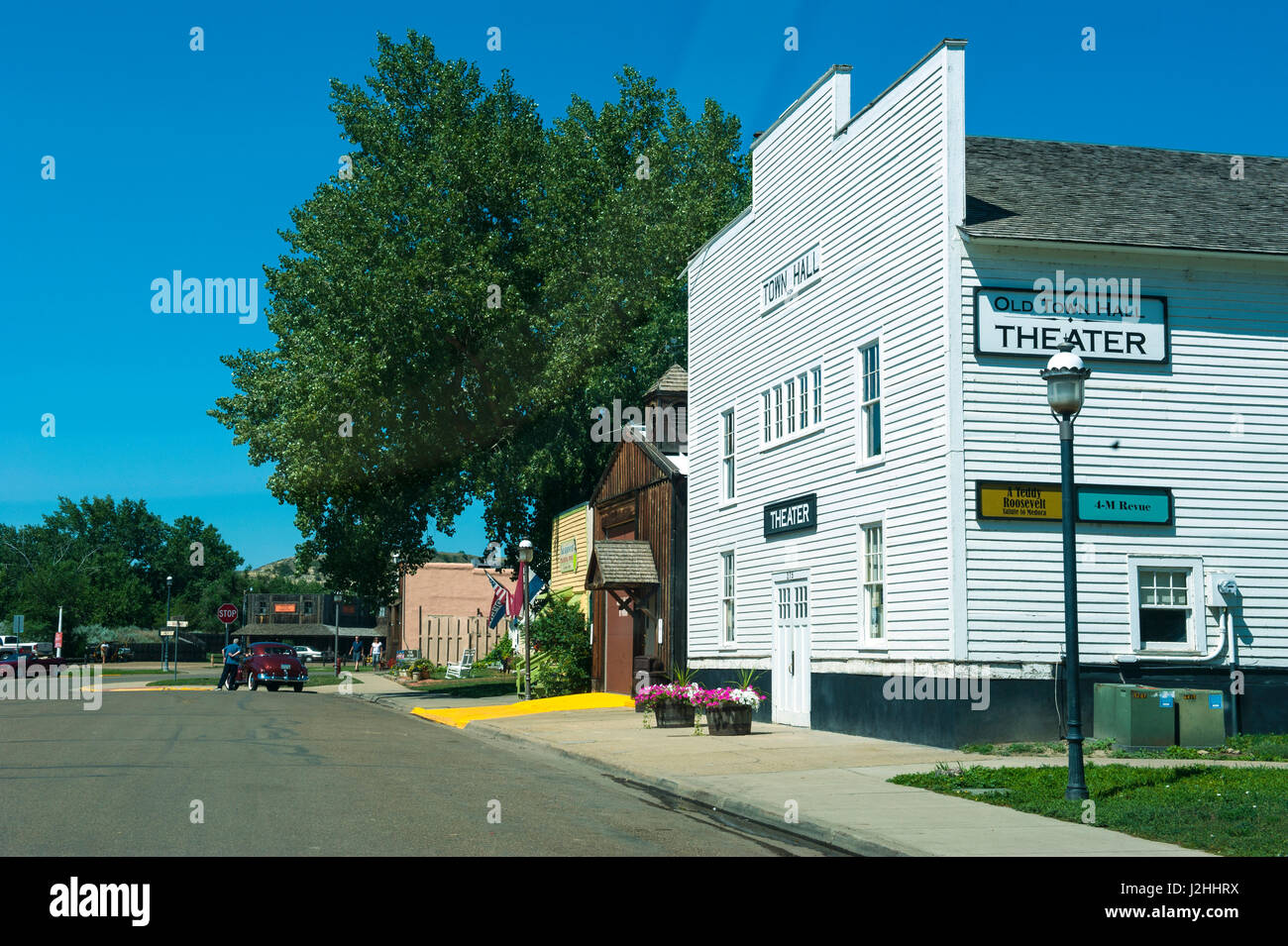 The town of Medora in the Roosevelt National Park, North Dakota, USA Stock Photo