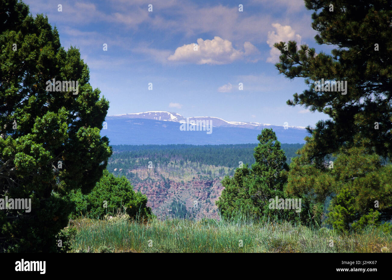 Landscape scenic view overlooks the homelands of the Ute Indians on the Uintah and Ouray Reservation, Utah. Stock Photo