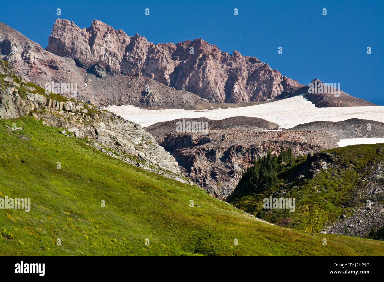 Mount Rainier from Paradise, Panorama Point, McClure Rock, Mount