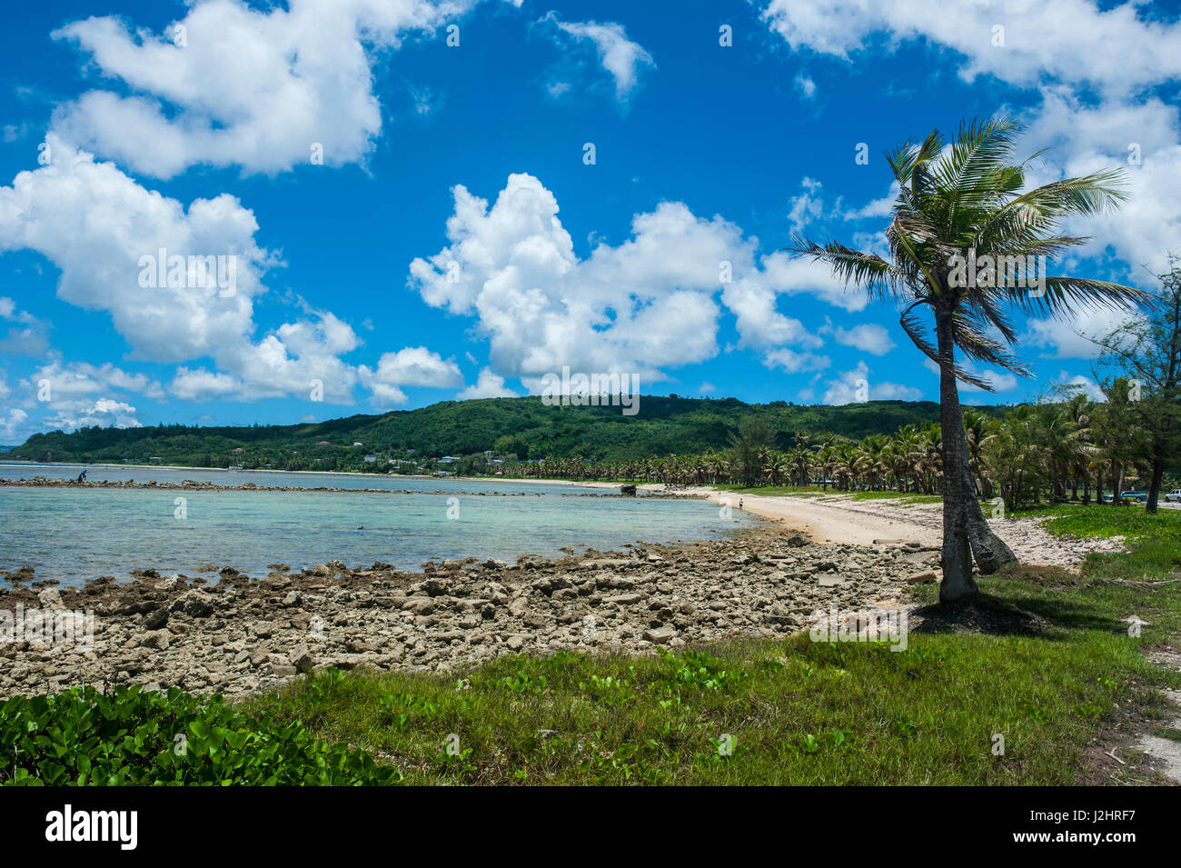 Sandy Bay in the Pacific National Historical Park, Guam, US Territory, Central Pacific Stock Photo