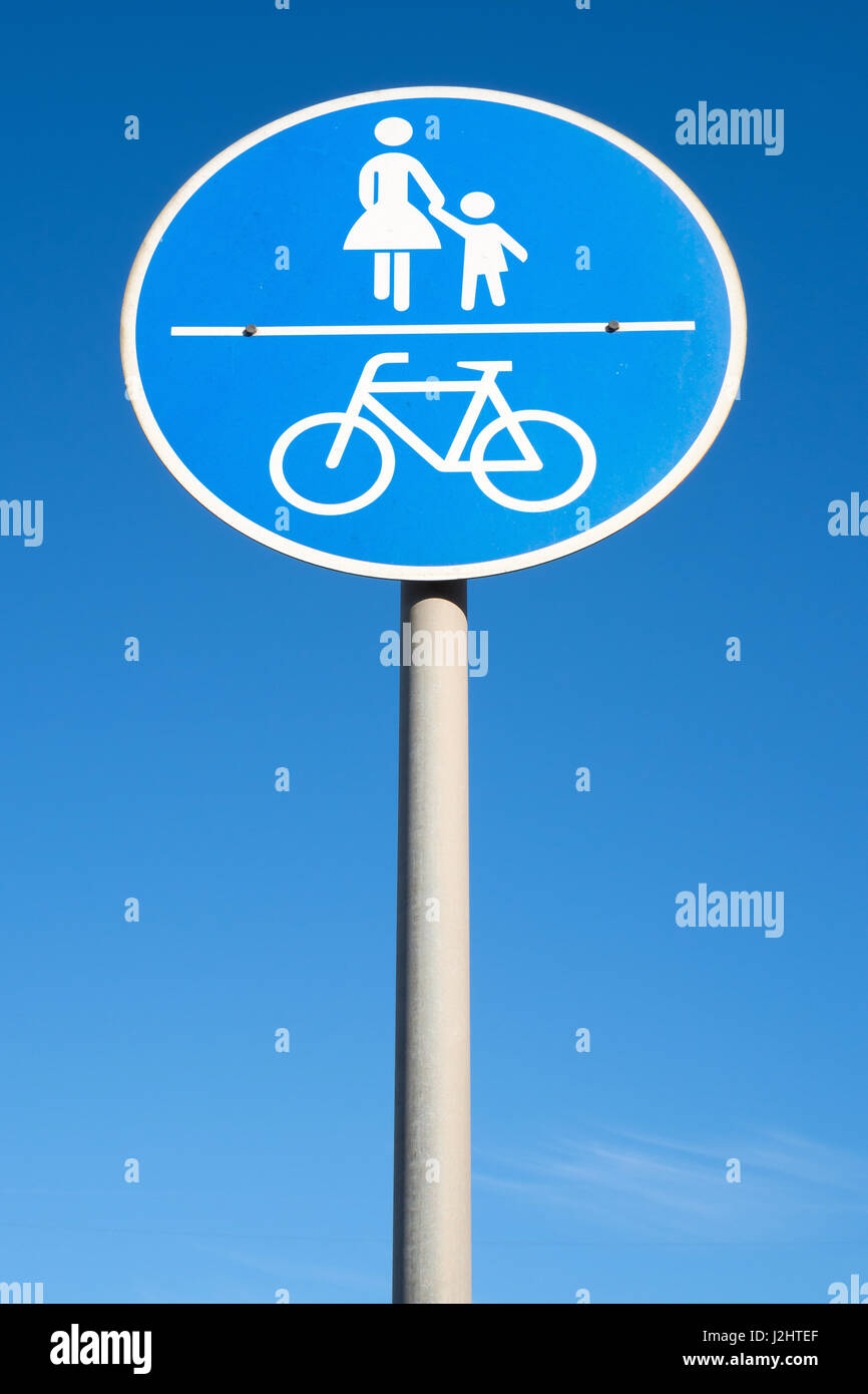 German road sign: shared use path Stock Photo