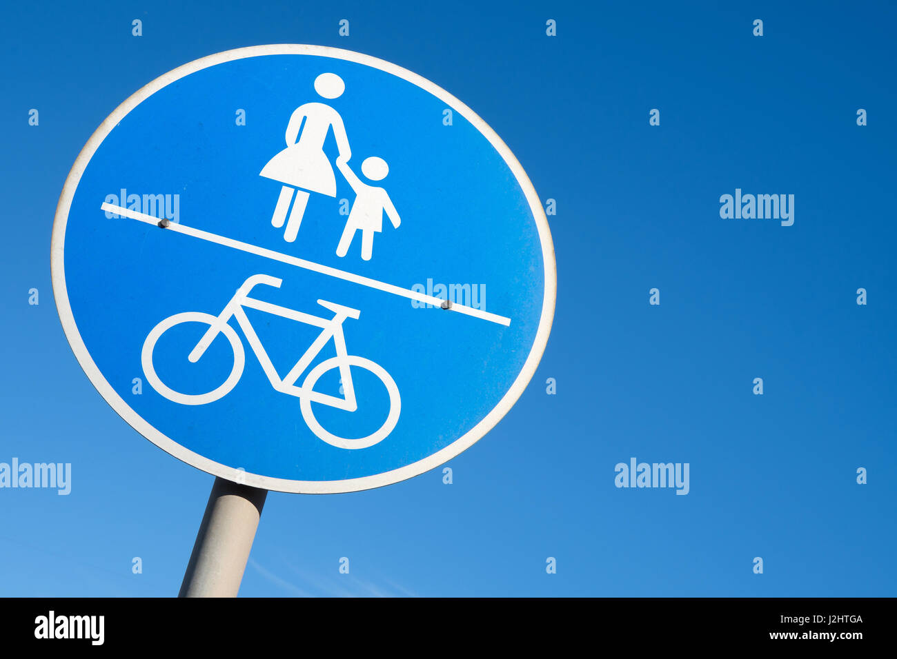 German road sign: shared use path Stock Photo