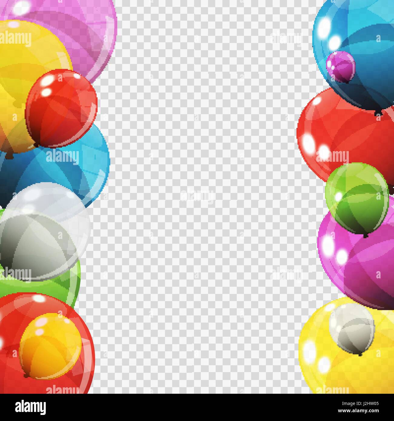 Group of Colour Glossy Helium Balloons with Blank Page Isolated Stock ...