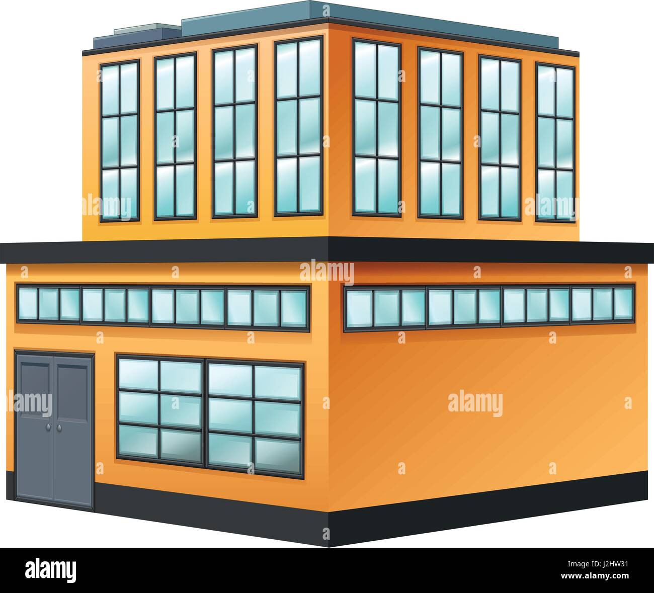 Two storey office building Stock Vector Images - Alamy