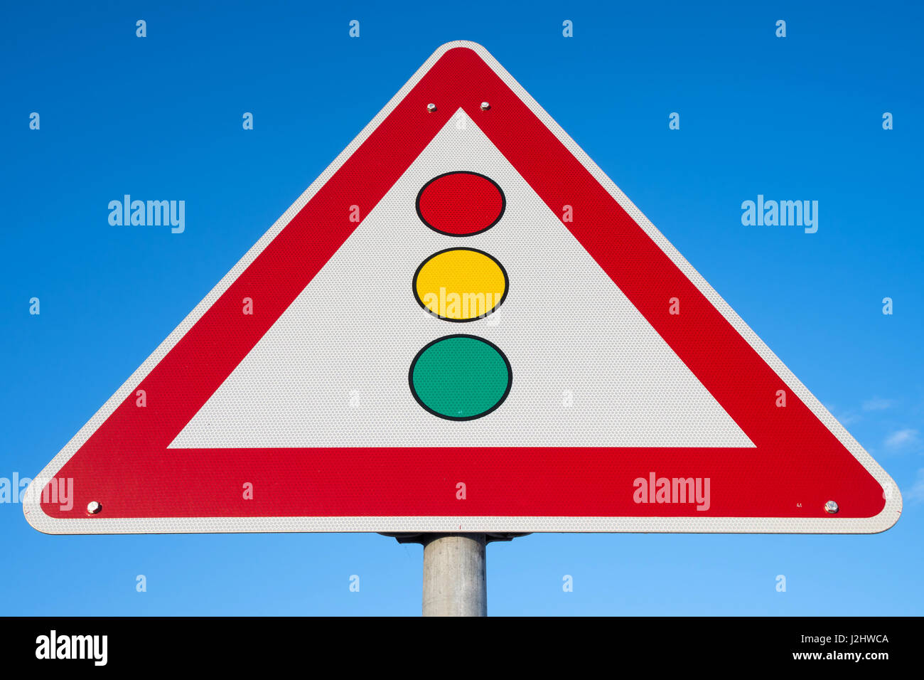 German road sign: traffic signals Stock Photo