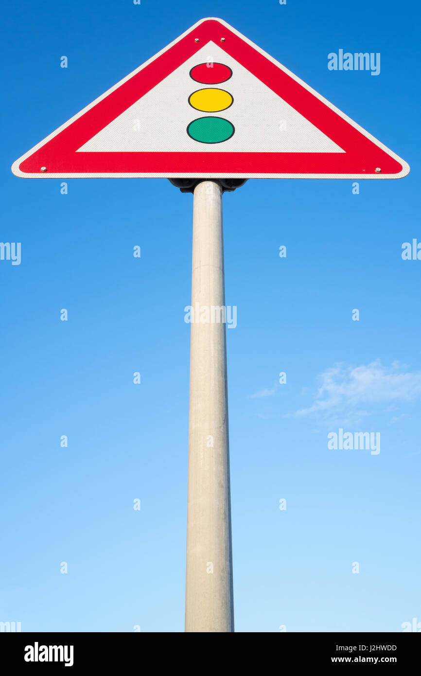 German road sign: traffic signals Stock Photo