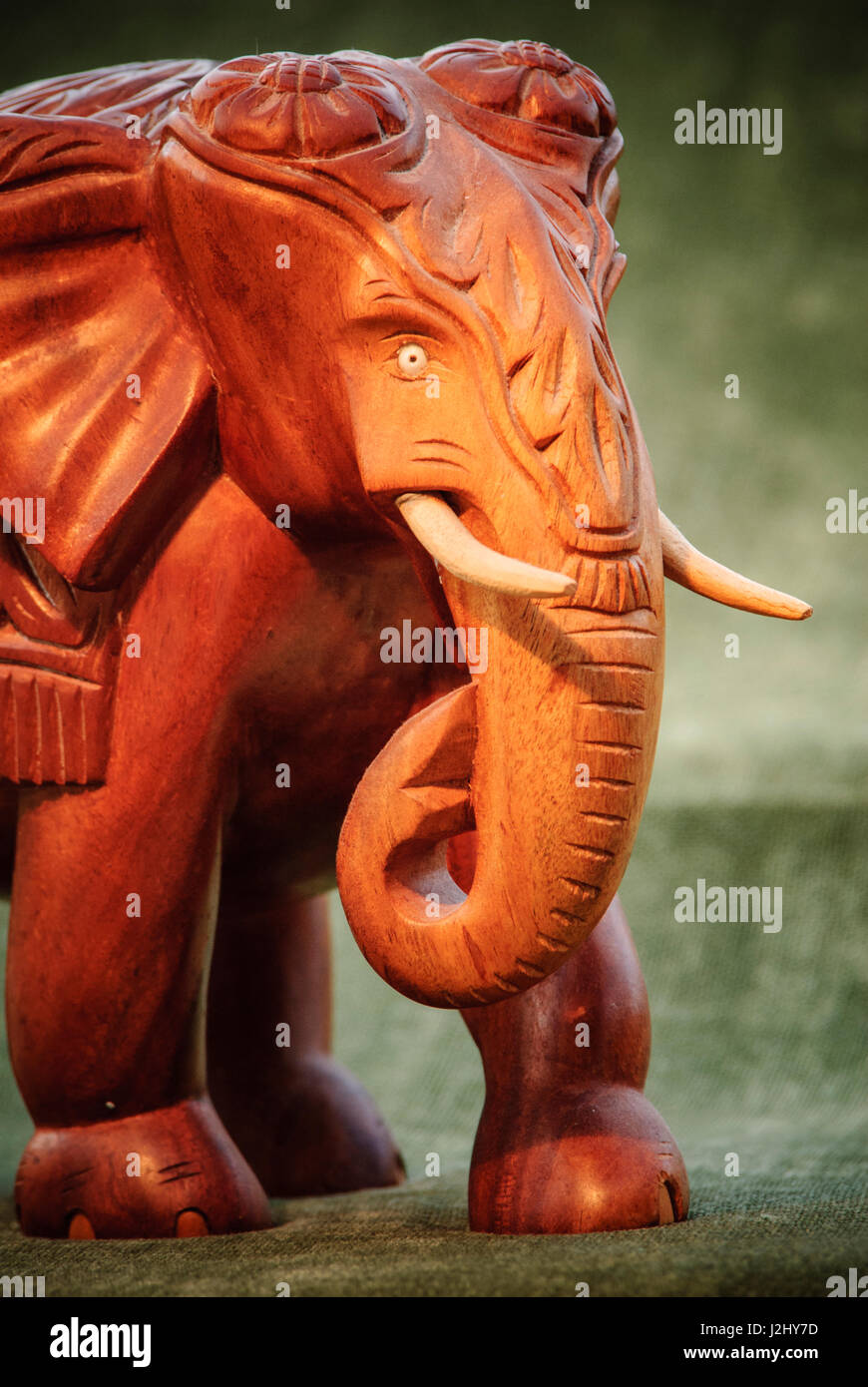 Carved wooden elephant from Thailand Stock Photo Alamy