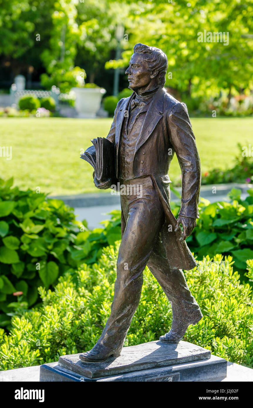 Statue of Joseph Smith, Jr., Temple Square, Salt Lake City, Utah, USA. Stock Photo