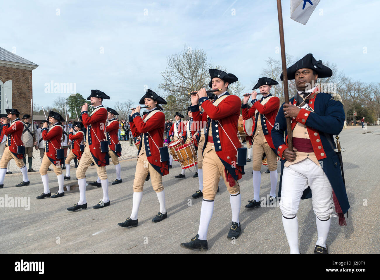 USA, Virginia, Williamsburg, Colonial Williamsburg, fife and drum corps