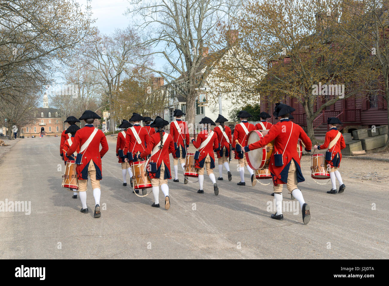 USA, Virginia, Williamsburg, Colonial Williamsburg, fife and drum corps