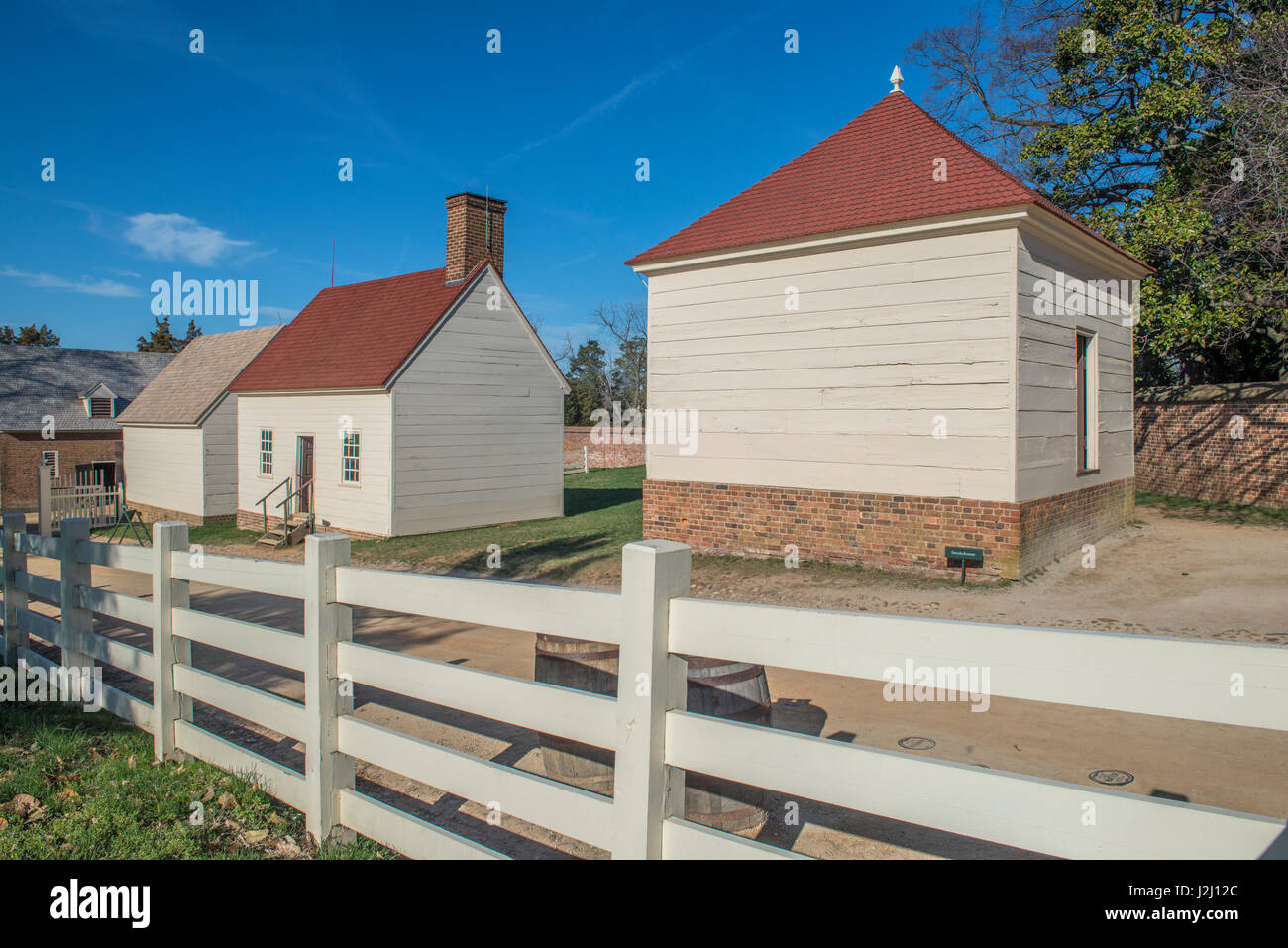 Stable, Coach House, Wash House, Smokehouse, Mount Vernon, Virginia, USA Stock Photo