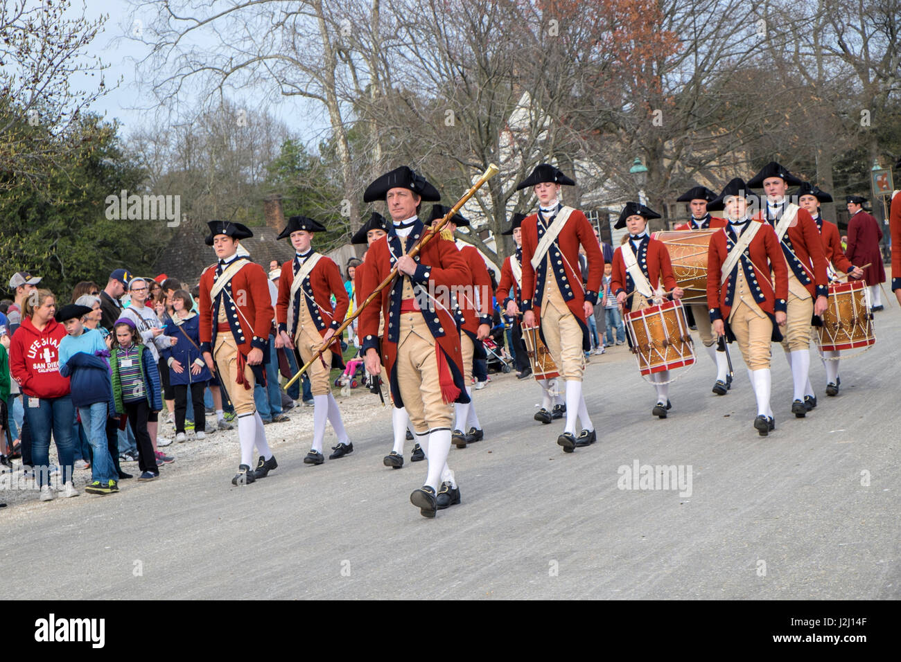 USA, Virginia, Williamsburg, Colonial Williamsburg, fife and drum corps