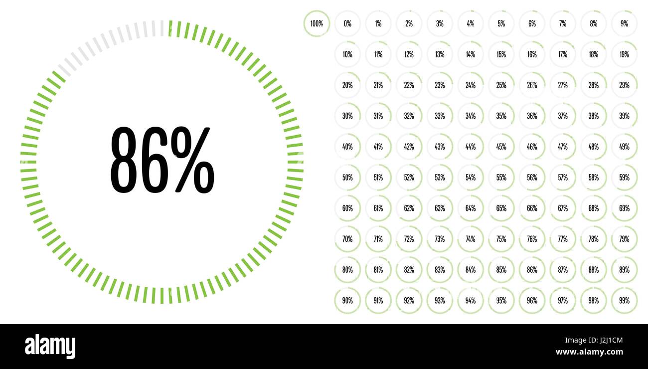 Set of circle percentage diagrams from 0 to 100 ready-to-use for web ...