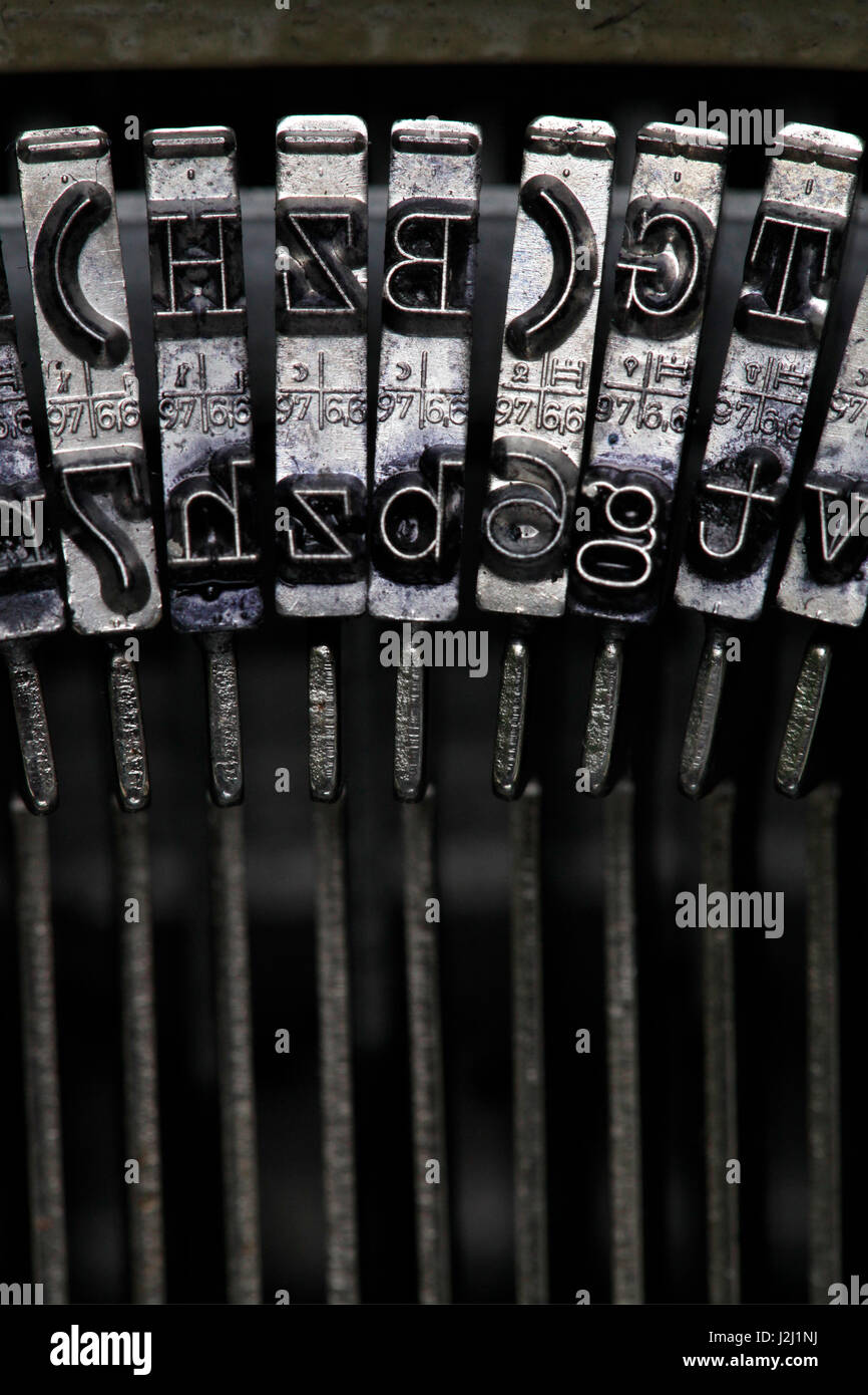 Typewriter hammers and keys from an old german Olympia Splendit typewriter  Stock Photo - Alamy