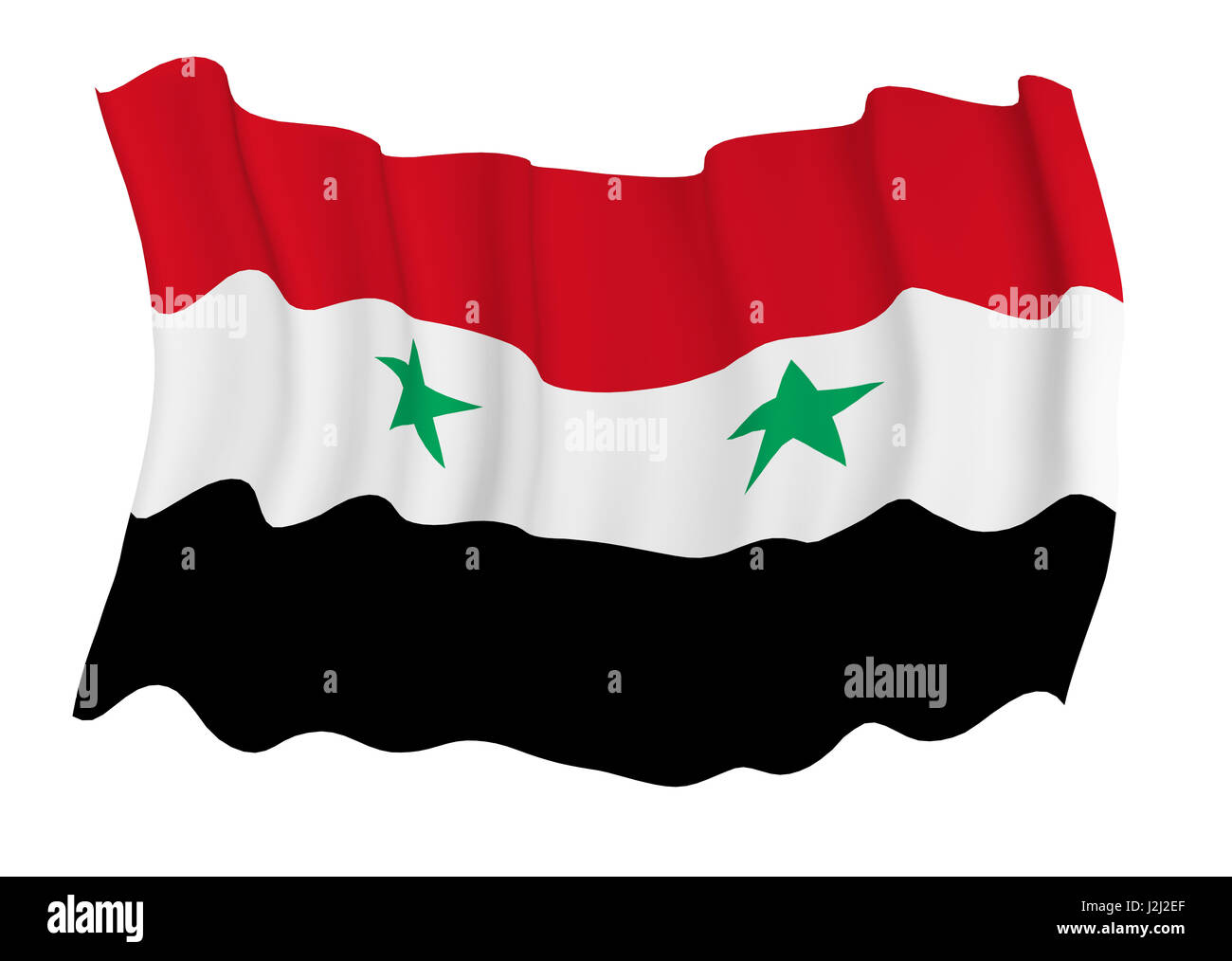 Closeup of  Flag of syria Stock Photo