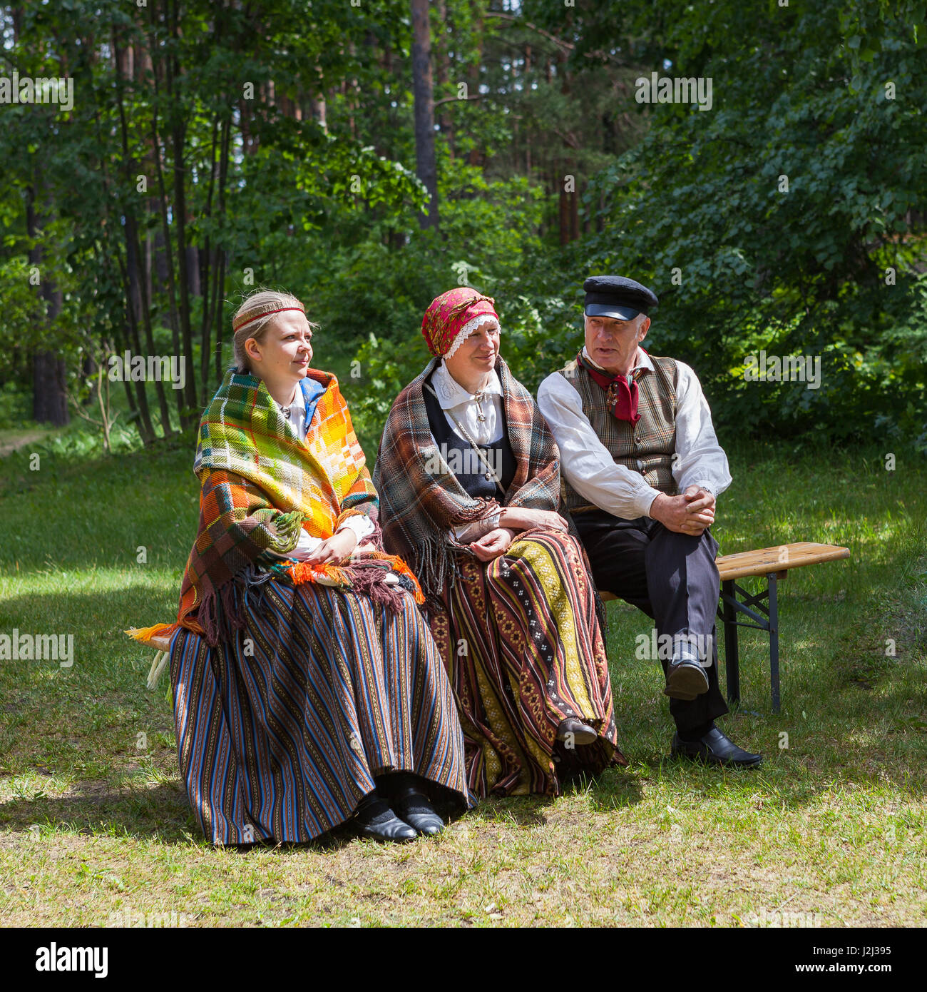 RIGA, LATVIA - 12 JUN 2016: Latvians in the national costumes at the ...