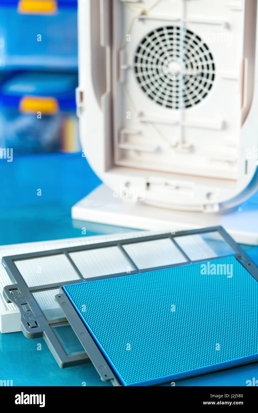 High efficiency particulate air (HEPA) air filter system Stock Photo