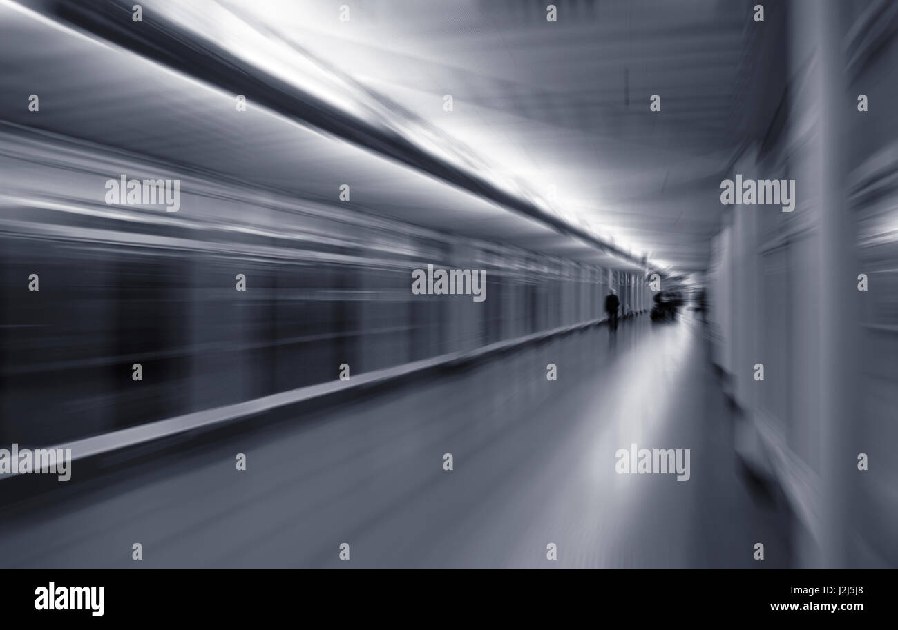 Corridor, blurred motion. Stock Photo