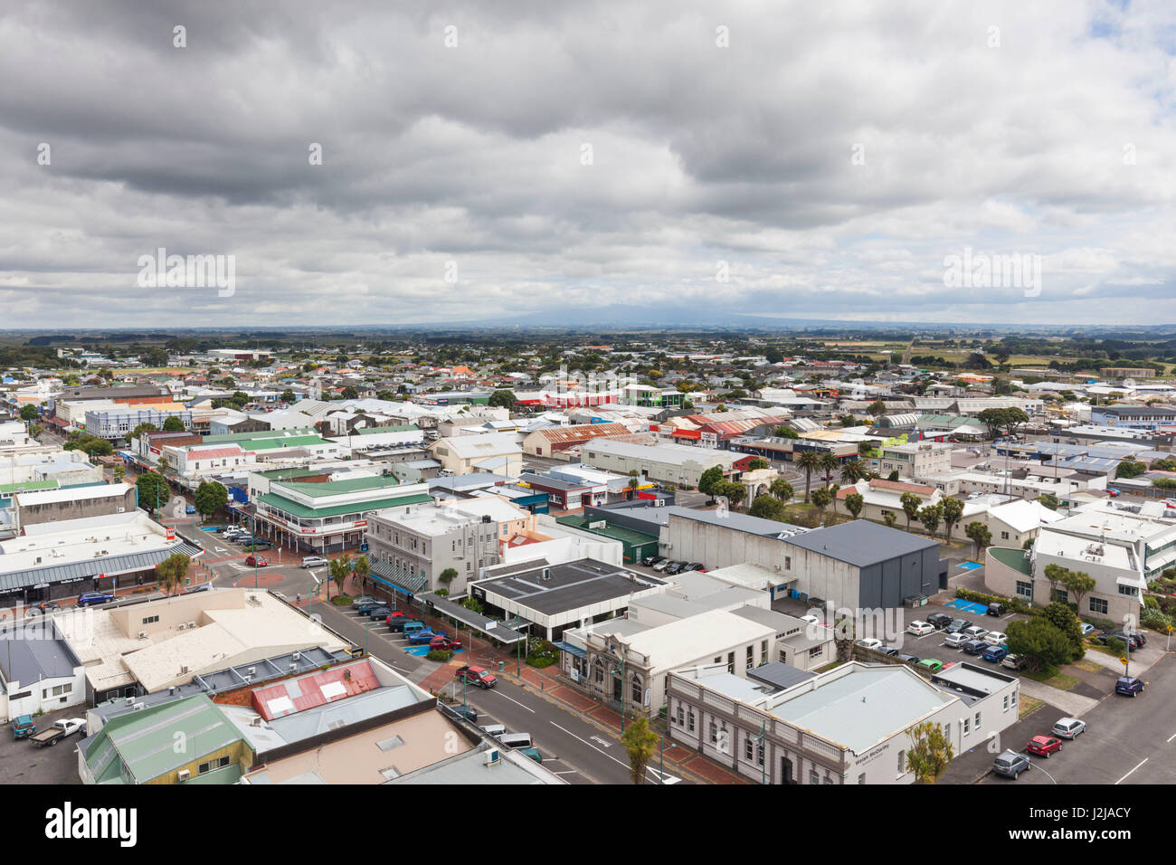 New Zealand, North Island, Hawera, elevated town view Stock Photo Alamy