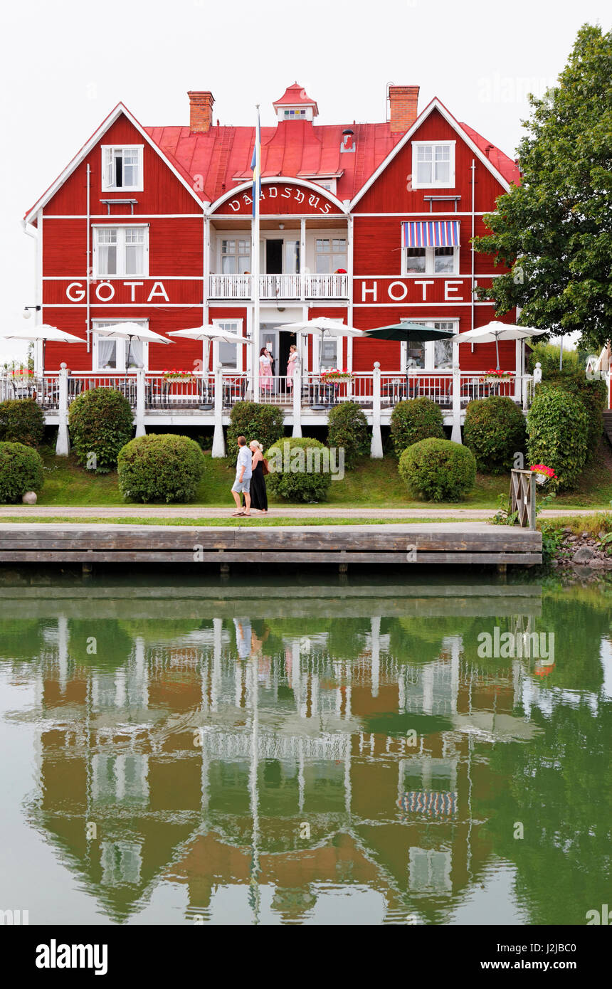 Goeta Hotel and Gota canal, Borensberg, Sweden Stock Photo