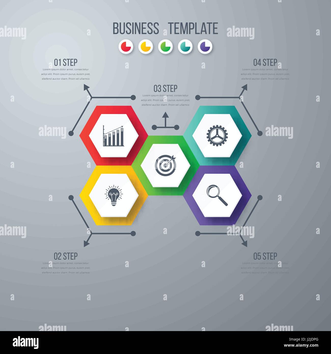 Infographics template 5 options with hexagon Stock Vector Image & Art ...
