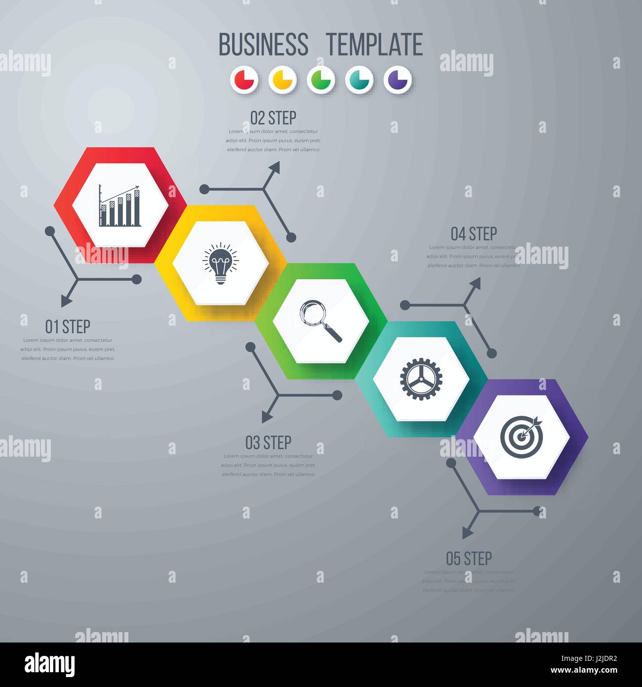 Infographics template 5 options with hexagon Stock Vector Image & Art ...