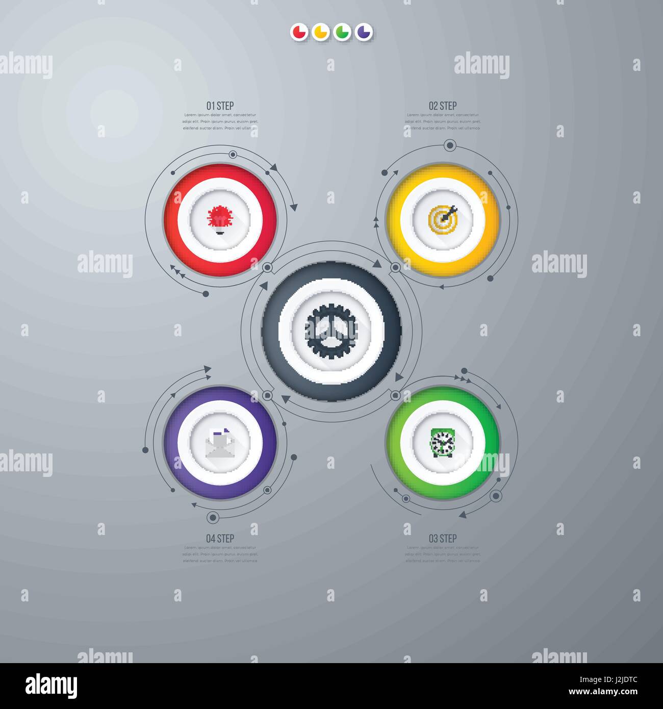 Infographics template four options with circle Stock Vector Image & Art ...