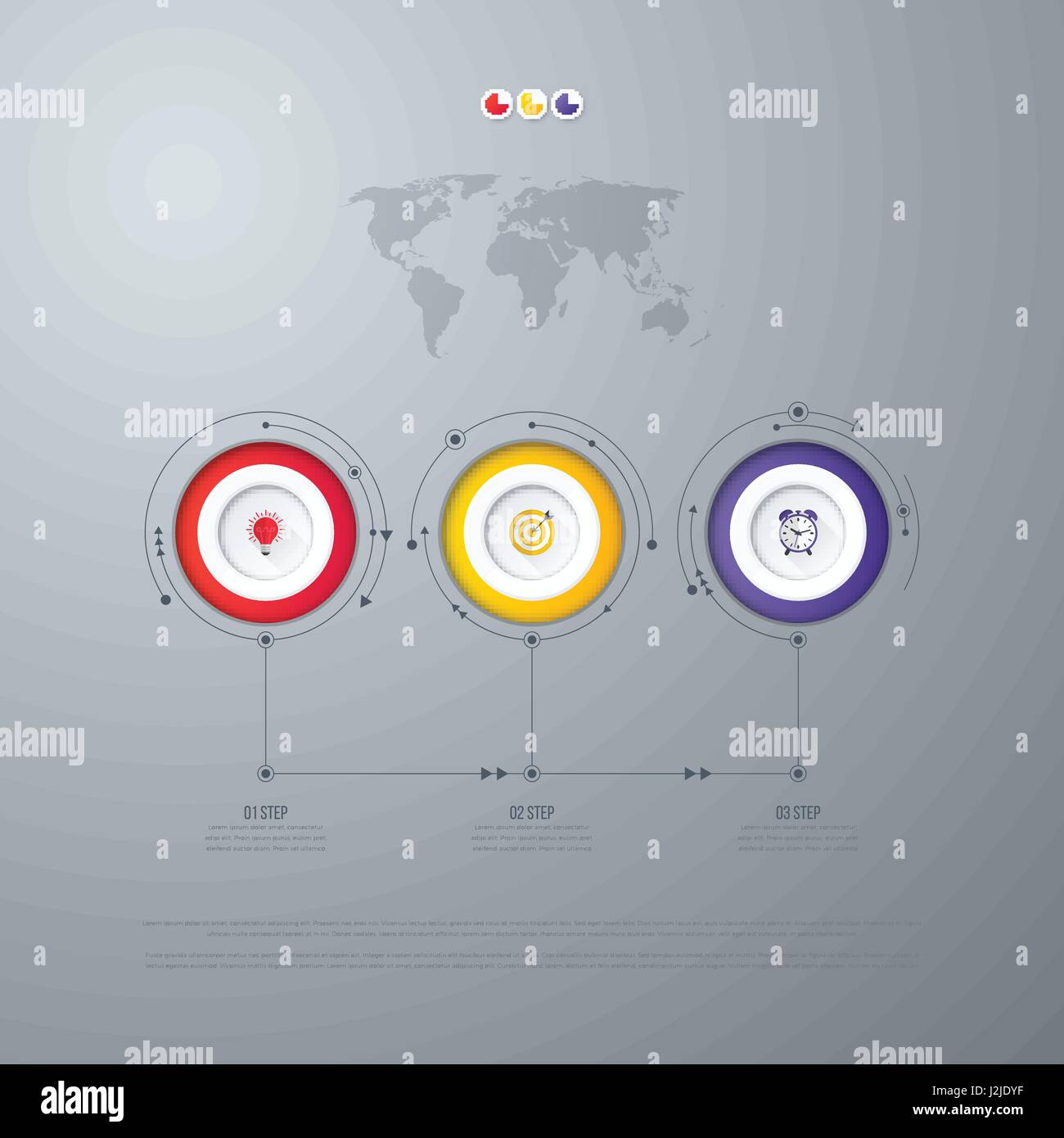 Infographics template 3 options with circle Stock Vector Image & Art ...