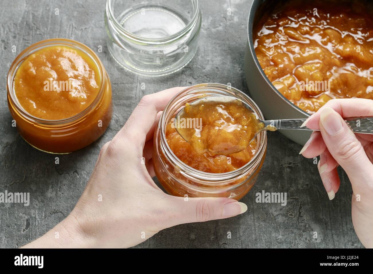How to make apricot jam. Tutorial, step by step Stock Photo Alamy