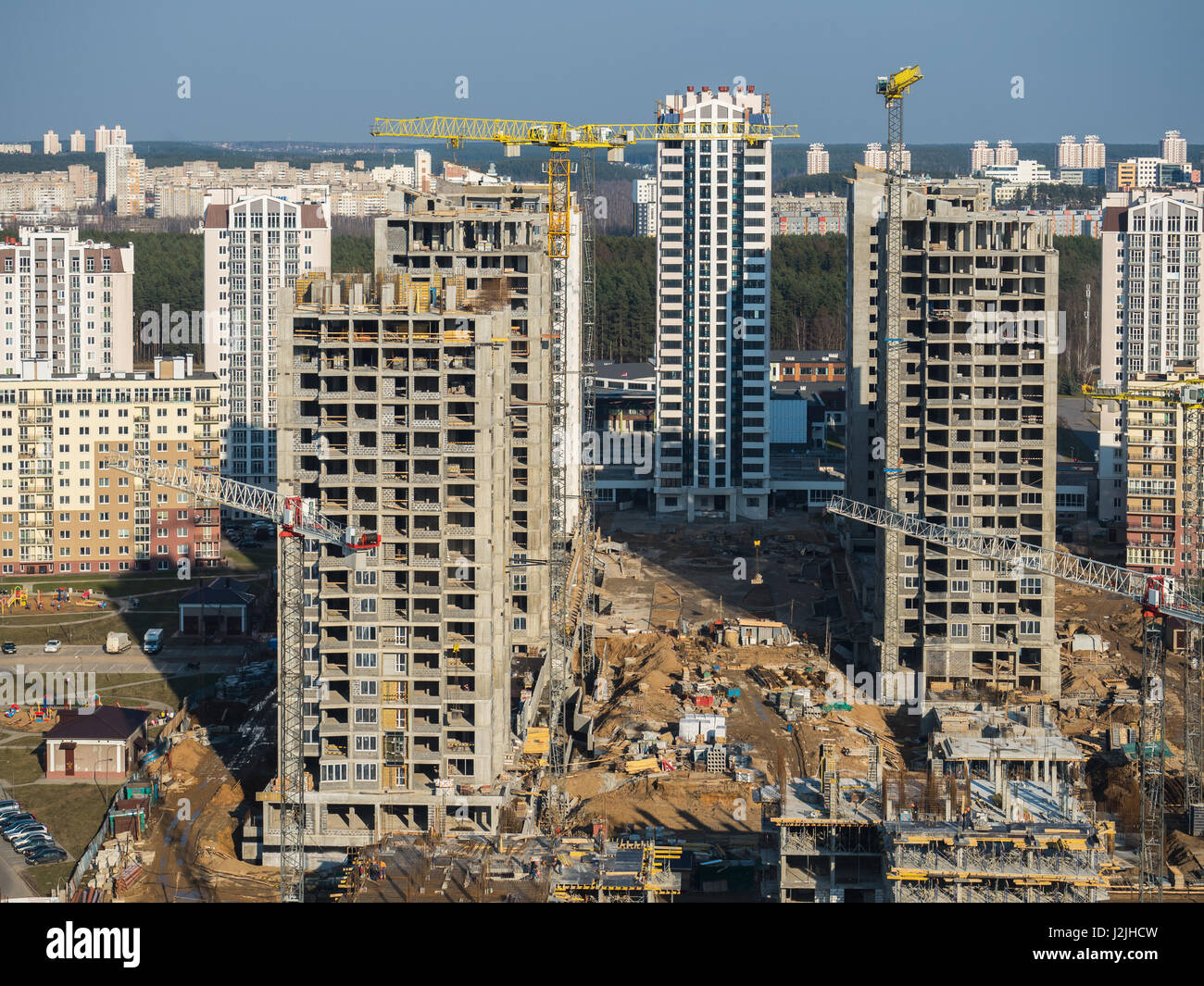 construction site on which to build high-rise buildings Stock Photo - Alamy