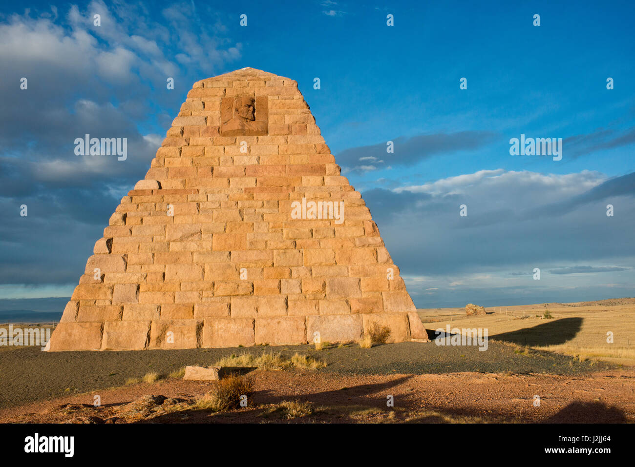 USA, Wyoming, Laramie, Ames Monument, dedicated to Brothers who financed Union Pacific Railroad located at its highest point (Large format sizes available) Stock Photo