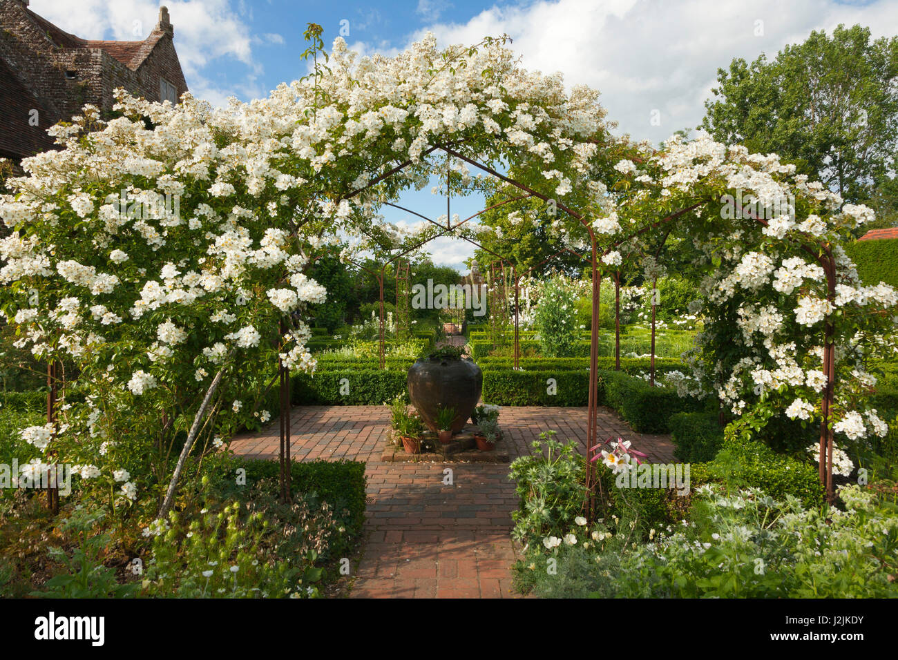 White Garden, Sissinghurst Castle Gardens, Kent, Great Britain Stock