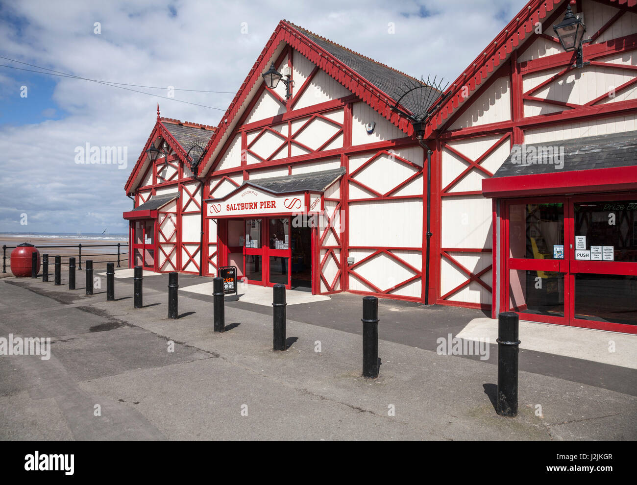 The Saltburn Pier Amusement Arcade building at Salburn by the Sea