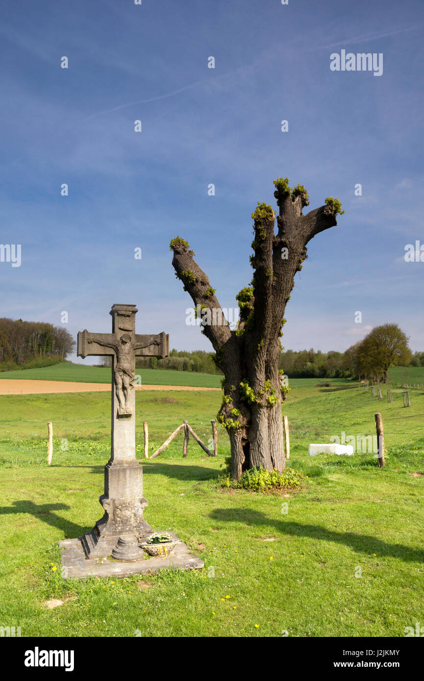 Wayside cross near Terborgh castle Stock Photo