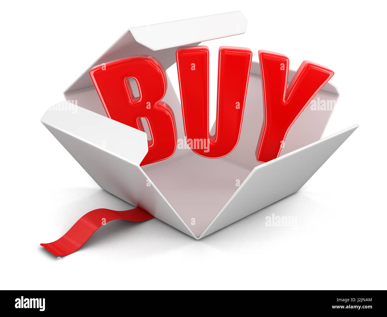 Open package with buy. Image with clipping path Stock Photo - Alamy