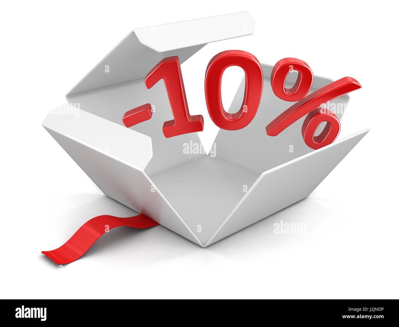 Open package with -10%. Image with clipping path Stock Photo - Alamy