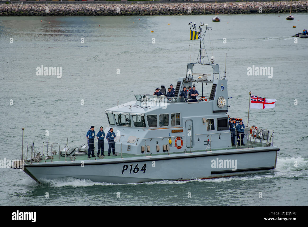 HMS Explorer (P164) at Portsmouth, UK on the 24th April 2017. Stock Photo