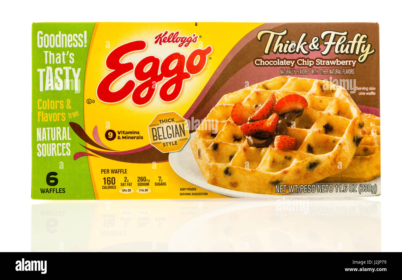 Winneconne Wi 22 April 17 Box Of Eggo Waffles In Belgian Thick Fluffy Chocolate Chip Strawberry Flavor On An Isolated Background Stock Photo Alamy Winneconne Wi 22 April 17 Box Of Eggo Waffles In Belgian Thick Fluffy Chocolate Chip Strawberry Flavor On An Isolated Background Stock Photo Alamy